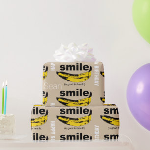 スマイルはHealth Banana 50誕生日WPに適している ラッピングペーパー