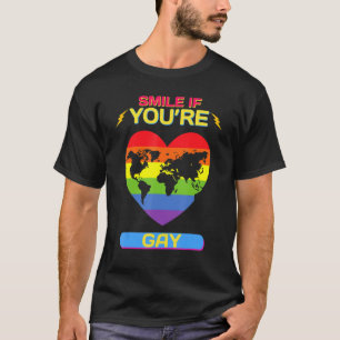 スマイルもしあなたはゲイおもしろいことわざ皮肉おもしろい Tシャツ