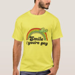 スマイルもしあなたはゲイ Tシャツ<br><div class="desc">ゲイとレズビアンTシャツとギアゲイTシャツ、レズビアンTシャツ、ゲイプライドギア、ゲイのユーモアティー、シール、ボタンなど、GLBTshirts.comおよびLGBTshirts.comから</div>