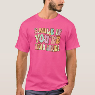 スマイルもしあなたはデッドインサイドレトロレインボーメンウォム Tシャツ