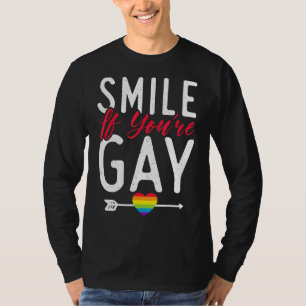 スマイルもしユーゲイバイセクシュアルレズビアンゲイプライド Tシャツ