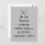 スマイルや飲み物のおもしろい引用文 ポストカード (正面/裏面)