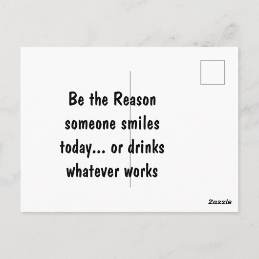 スマイルや飲み物のおもしろい引用文 ポストカード (裏面)