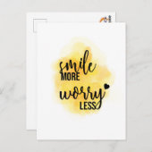 'スマイルより心配なし'引用文はがき ポストカード (正面/裏面)