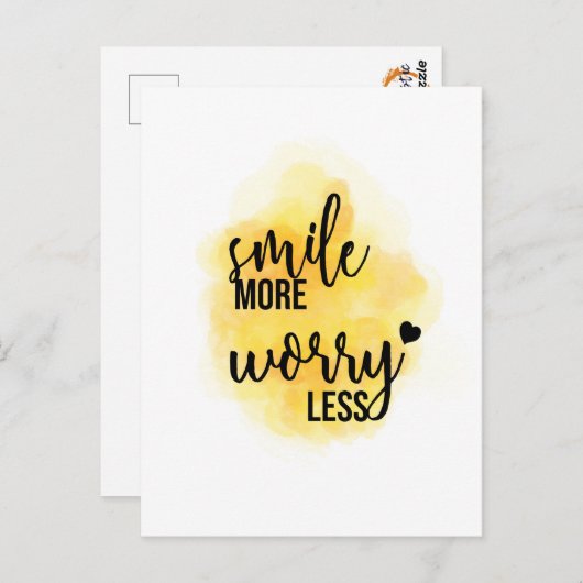 'スマイルより心配なし'引用文はがき ポストカード (正面/裏面)