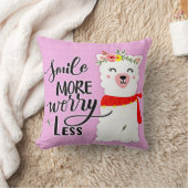 スマイルより心配のないラマ クッション (ブランケット)