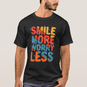 スマイルより心配の少ない – レトロヴィンテージ引用文の作業 Tシャツ