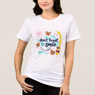 スマイルを忘れないでTシャツ | かわいいカワイイポジティブ トライブレンドTシャツ