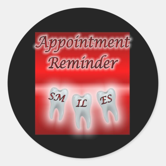 スマイルアポイントメントのアラーム ラウンドシール (正面)