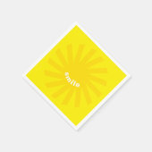 スマイルイエローサンブライト幸せおもしろい明モダンるい スタンダードカクテルナプキン (角)