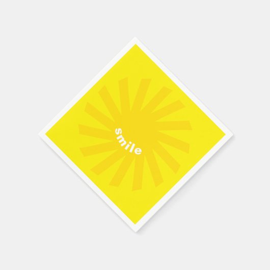 スマイルイエローサンブライト幸せおもしろい明モダンるい スタンダードカクテルナプキン (角)