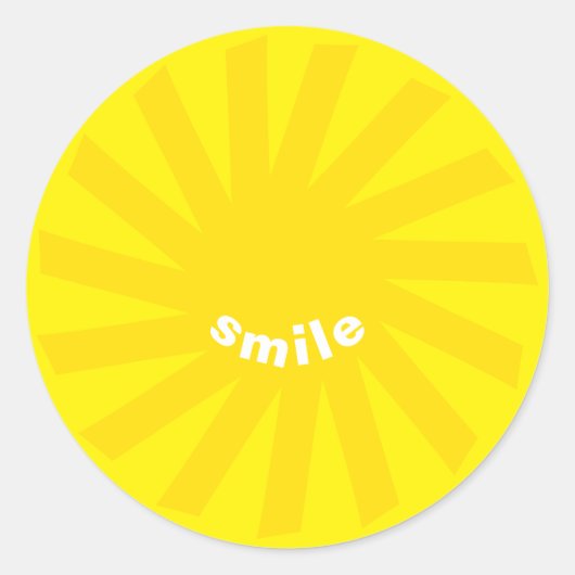 スマイルイエローサンブライト幸せおもしろい明モダンるい ラウンドシール (正面)
