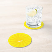 スマイルイエローサンブライト幸せおもしろい明モダンるい ラウンドペーパーコースター (インサイチュ)