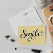 スマイルイエローハッピーセイハローレトロおもしろい ポストカード