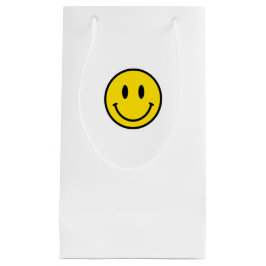 スマイルイエローレッド白黒ハッピー顔絵文字 スモールペーパーバッグ