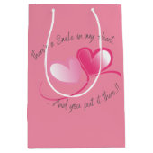 スマイルイン私のハートバレンタイン ミディアムペーパーバッグ (正面)