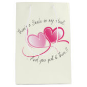 スマイルイン私のハートバレンタイン ミディアムペーパーバッグ (正面)