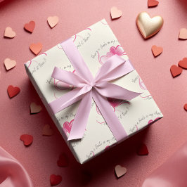 スマイルイン私のハートバレンタイン ラッピングペーパー