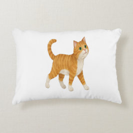 スマイルオレンジ猫デコラティブピロー アクセントクッション
