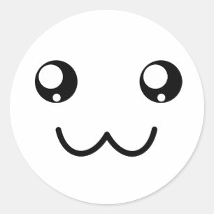 スマイルカスタムカラーウウ顔かわいいハッピーアニメ ラウンドシール