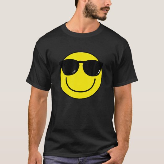 スマイルカッコいい顔絵文字サングラススマイル顔 Tシャツ (正面)