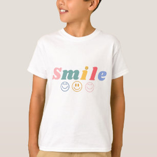 スマイルカラフルタイポグラフィTシャツ Tシャツ