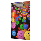 スマイルカラフル顔&かわいいハッピースマイルバブル クリップボード (左)