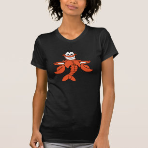 スマイルカートゥーンロブスターキャラクター Tシャツ