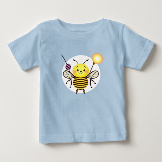 スマイルカートゥーン ビー キャラクター ベビーTシャツ (正面)
