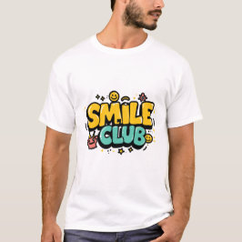 スマイルクラブ かわいいポジティブなタイポグラフィ Tシャツ