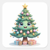 スマイルクリスマスプレゼント スクエアシール (正面)