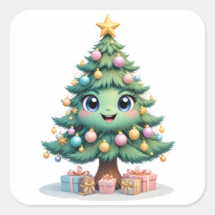 スマイルクリスマスプレゼント スクエアシール