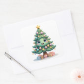 スマイルクリスマスプレゼント スクエアシール (封筒)