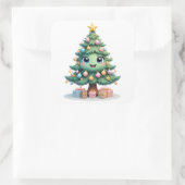 スマイルクリスマスプレゼント スクエアシール (バッグ)