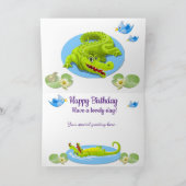 スマイルクロコダイルの子供の誕生日カード カード (内部)