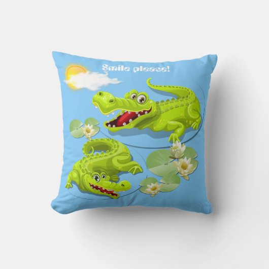 スマイルクロコダイル! クッション (正面)
