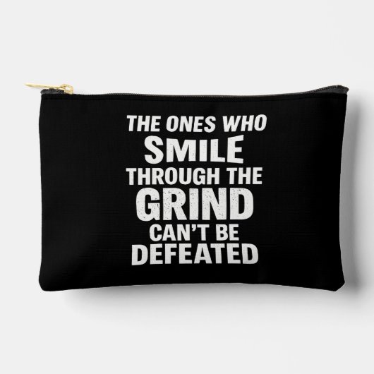 スマイルグラインドジムのモチベーション引用文と白文字 アクセサリーポーチ (正面)