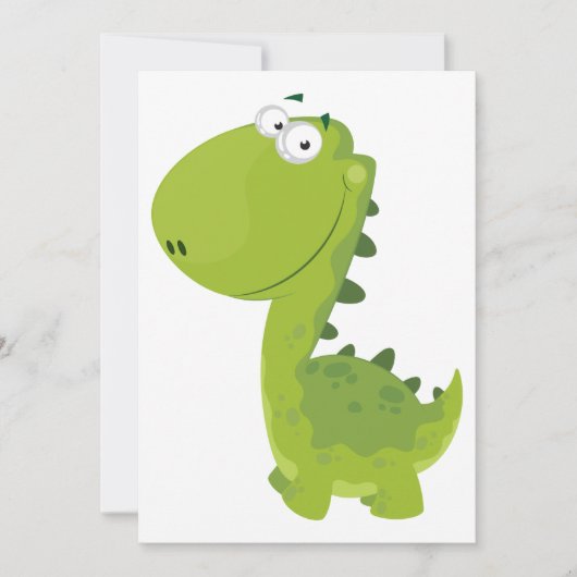 スマイルグリーンの恐竜 招待状 (正面)