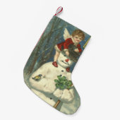 スマイルケルブ雪だるまシャムロックソンバード スモールクリスマスストッキング (正面 (吊り時))