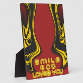 スマイルゴッドラブユービューティフルアメージング文字引用文 フォトプラーク (側面)