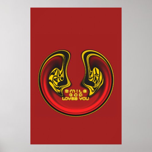 スマイルゴッドラブユービューティフルアメージング文字引用文 ポスター (正面)