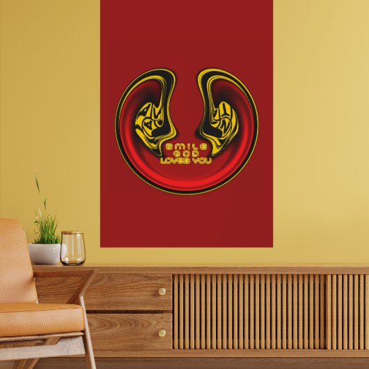 スマイルゴッドラブユービューティフルアメージング文字引用文 ポスター (リビング2)