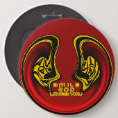 スマイルゴッドラブユービューティフルアメージング文字引用文 缶バッジ (正面&裏面)