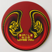 スマイルゴッドラブユービューティフルアメージング文字引用文 缶バッジ (正面)