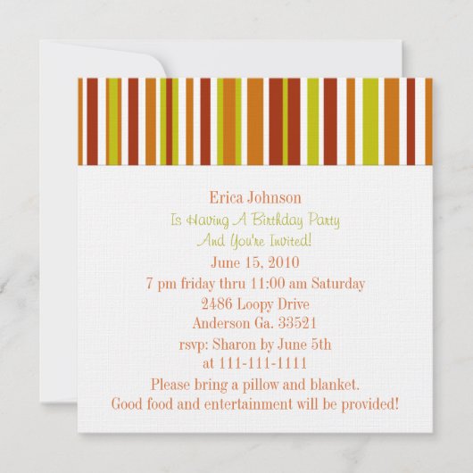 スマイルサンシャインパーティの招待状 招待状 (正面)