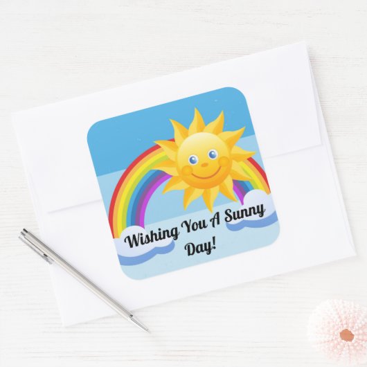 スマイルサンスクエアステッカー スクエアシール (封筒)