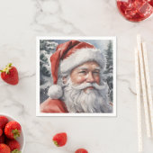 スマイルサンタクリスマスウォーターカラー紙 スタンダードカクテルナプキン (インサイチュ)