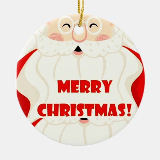 スマイルサンタクロース頭と顔スカンジナビア セラミックオーナメント (正面)