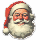 スマイルサンタレトロヴィンテージスタイルダイカット シール (正面)