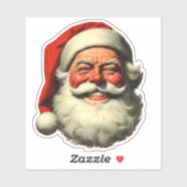 スマイルサンタレトロヴィンテージスタイルダイカット シール (シート)